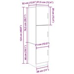 vidaXL Meuble de Rangement Blanc 31 5 x 32 x 124 cm Bois d'ingénierie