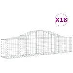vidaXL Paniers à gabions arqués 18 Pièces 200x30x40/60 cm Fer galvanisé