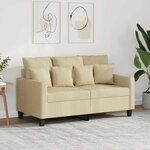 vidaXL Canapé à 2 places Crème 120 cm Tissu