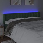 vidaXL Tête de lit à LED Vert foncé 183x16x78/88 cm Velours