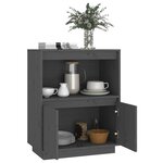 vidaXL Buffet Gris 60x34x75 cm Bois massif de pin