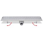 vidaXL Drain de douche linéaire 630x140 mm acier inoxydable