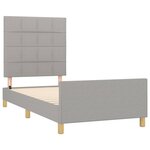 vidaXL Cadre de lit avec tête de lit Gris clair 100x200 cm Tissu