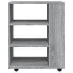 vidaXL Armoire roulante Sonoma gris 60x35x75 cm Bois d'ingénierie