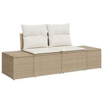 vidaXL Ensemble de canapé de jardin avec coussin 7 Pièces Beige  Crème