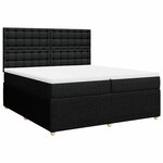 vidaXL Sommier à lattes de lit avec matelas Noir 200x200 cm Tissu