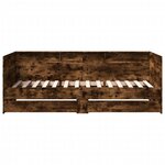 vidaXL Lit de jour avec tiroirs sans matelas chêne fumé 75x190 cm