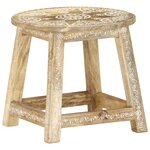 vidaXL Tabouret peint à la main 38x38x35 cm Bois de manguier solide