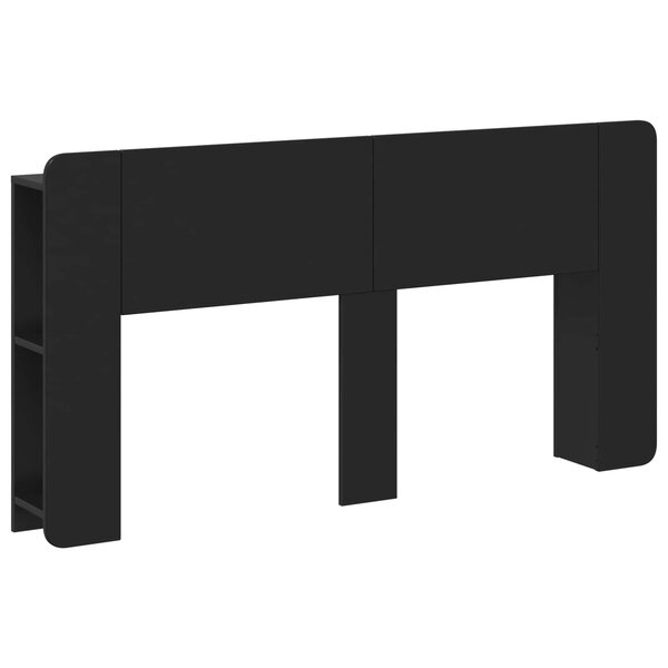 vidaXL Cabinet de Tête de Lit avec stockage Noir Bois d'ingénierie