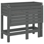 vidaXL Jardinière de jardin avec dessus pliable gris bois pin massif