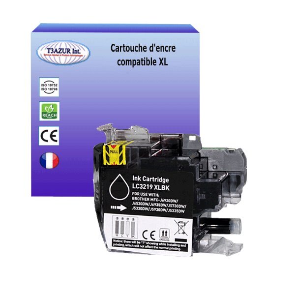 T3AZUR- Cartouche compatible avec Brother LC3217 / LC3219 XL Noire pour Brother MFC-J5730DW  MFC-J5830DW  MFC-J5930DW  MFC-J6530DW