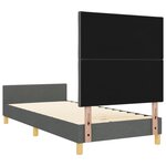 Lit vidaXL gris foncé 90x190 cm en tissu