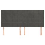 vidaXL Tête de lit avec oreilles Gris foncé 203x16x118/128 cm Velours