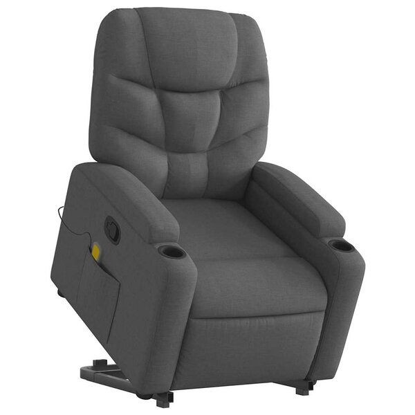 Fauteuil De Massage Inclinable - Gris Foncé - Tissu - Neuf