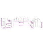 vidaXL Ensemble de canapés 3 Pièces avec coussins Gris clair Velours