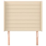 vidaXL Tête de lit avec oreilles Crème 83x16x118/128 cm Tissu