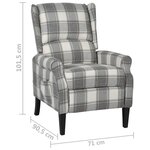 vidaXL Fauteuil inclinable Gris blanc Tissu