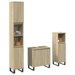 vidaXL Ensemble de meubles de salle de bain 3 Pièces chêne sonoma