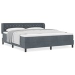 vidaXL Lit à ressorts avec matelas gris foncé 80x200 cm en velours