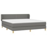 vidaXL Sommier à lattes de lit avec matelas Gris foncé 160x200cm Tissu