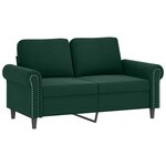 vidaXL Ensemble de canapés 3 Pièces avec coussins Vert foncé Velours