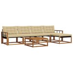 vidaXL Ensemble de canapés d'extérieur 6 Pièces Naturel et Beige