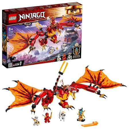 Lego 71753 ninjago l'attaque du dragon de feu avec mini figurines kai  zane et nya - jouet enfant 8 ans