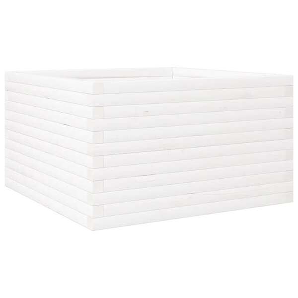 vidaXL Jardinière blanc 80x80x46 cm bois de pin massif
