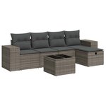 vidaXL Salon de jardin 6 Pièces avec coussins gris résine tressée