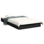 vidaXL Cadre de lit sans matelas noir 100x200 cm bois d'ingénierie