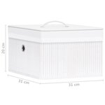 vidaXL Boîtes de rangement en bambou 4 Pièces Blanc