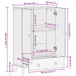 vidaXL Buffet 60x33x100 cm bois de manguier massif