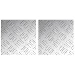 vidaXL Plaques à damier 2 Pièces Argent 20 x 20 cm Aluminium