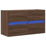 vidaXL Meuble TV mural avec lumières LED chêne marron 80x31x45 cm