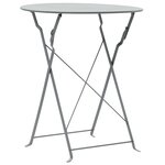 vidaXL Mobilier de bistro 3 Pièces Acier Gris