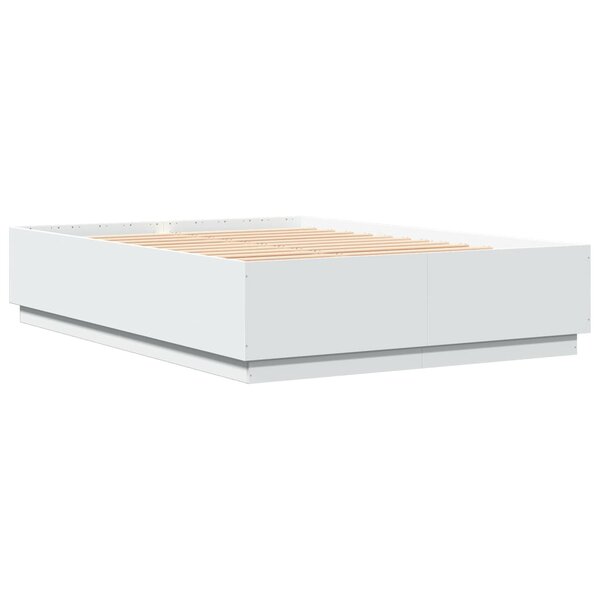 vidaXL Cadre de lit blanc 160x200 cm bois d'ingénierie