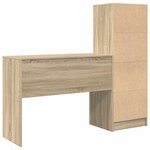 vidaXL Bureau avec tiroir avec étagère 2 Pièces Chêne Sonoma