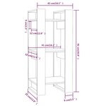 vidaXL Bibliothèque/Séparateur de pièce Gris 41x35x91 cm Pin solide