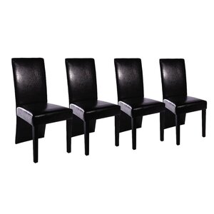 vidaXL Chaises à manger lot de 4 noir similicuir