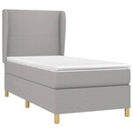 vidaXL Sommier à lattes de lit et matelas Gris clair 90x190 cm Tissu