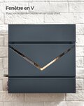 Boîte à lettres fenêtre mural avec serrure et couvercle porte-journaux facile à installer gris anthracite 12_0004365
