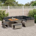 vidaXL Ensemble de canapé de jardin 12 Pièces Gris polyrotin