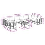 vidaXL Ensemble de canapé de jardin 11 pc Noir Aluminium