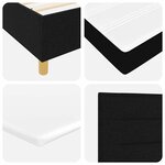 vidaXL Lit à Ressorts avec matelas Noir 100 x 200 cm tissu