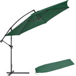 Tectake Parasol 350 cm avec housse de protection - vert