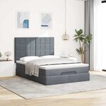 vidaXL Cadre de lit ottoman avec matelas gris foncé 140x190 cm velours