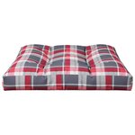 vidaXL Coussin de palette motif à carreaux rouge 80x80x12 cm tissu