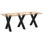 vidaXL Pieds de table à manger en forme de X 3 pièces noir 80 x (72-73) cm acier
