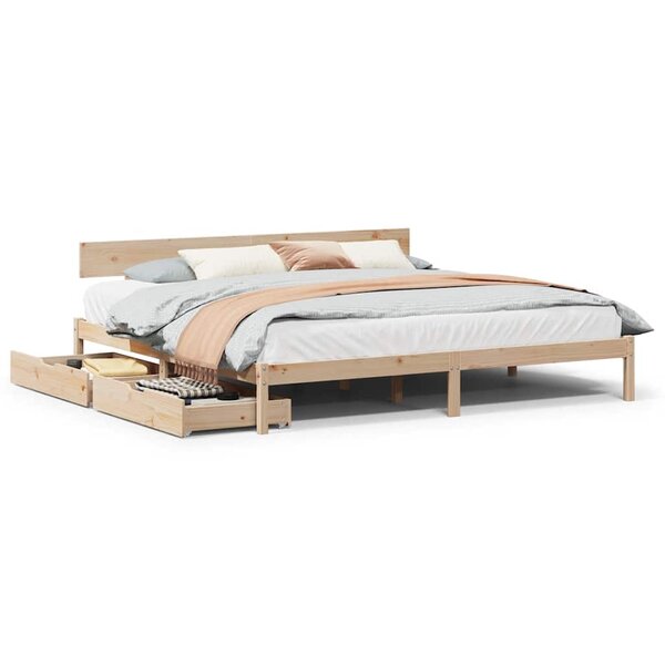 vidaXL Cadre de lit sans matelas 200x200 cm bois massif de pin