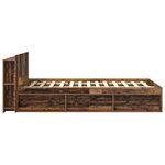 vidaXL Cadre de lit avec rangement Bois ancien 120 x 200 cm